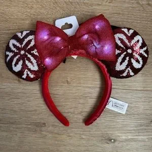 NWT Disney Aulani Red Hawaiian Christmas Ears with Light Up Bow Disney | Accessories | Nwt Disney Aulani Red Hawaiian  main image 3